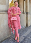 Buy Pink Chikankari Embroidered Pant Style Salwar Suit At Hatkay In Germany With Free International Shipping Worldwide.