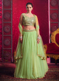 Lilac Green Sequins Embroidery Party Wear Lehenga Choli