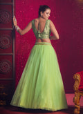 Lilac Green Sequins Embroidery Party Wear Lehenga Choli