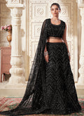 Black Sequence Embroidery Traditional Style Lehenga Choli