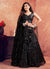 Black Silver Sequence Embroidery Wedding Style Lehenga Choli