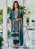 Deep Green Multi Embroidery Salwar Kameez Suit