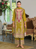 Lime Green Multicolored Embroidery Pakistani Suit