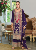 Purple Multicolored Embroidery Pakistani Suit