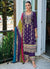 Purple Multicolored Traditional Embroidery Pant Style Suit