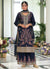 Dark Blue Multi Embroidery Traditional Palazzo Suit