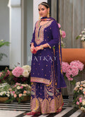 Purple Multi Embroidery Palazzo Suit