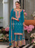 Turquoise Multi Embroidery Palazzo Suit