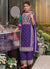 Indigo Purple Traditional Embroidery Chinnon Palazzo Suit