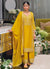 Yellow Traditional Embroidery Chinnon Palazzo Suit