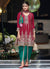 Red Multi Embroidered Designer Dhoti Style Suit