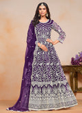 Purple Designer Embroidery Festive Anarkali Suit