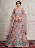 Mauve Multicoloured Sequence Embroidery Wedding Lehenga Choli