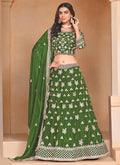 Green Sequence Embroidery Wedding Lehenga Choli