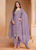 Purple Multi Embroidery Salwar Kameez Suit