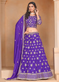 Violet Sequence Embroidery Wedding Lehenga Choli