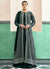 Green Embroidery Jacket Style Anarkali Dress