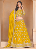 Yellow Sequence Embroidery Wedding Lehenga Choli