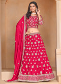 Cherry Red Sequence Embroidery Wedding Lehenga Choli