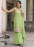 Green Multi Embroidery Designer Sharara Suit