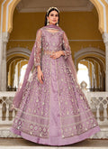 Purple Embroidered Designer Anarkali Lehenga/Pant Suit