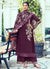 Wine Embroidery Designer Palazzo Suit