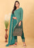 Turquoise Ombré Georgette Pant Style Salwar Suit