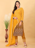 Yellow Ombré Georgette Pant Style Salwar Suit