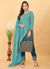 Blue Ombré Georgette Pant Style Salwar Suit