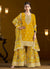 Yellow Traditional Embroidery Gharara Style Suit