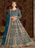 Turquoise Embroidered Traditional Anarkali Suit