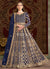 Dark Blue Embroidered Traditional Anarkali Suit