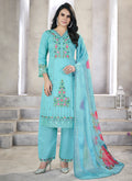 Sky Blue Multi Embroidery Chikankari Pakistani Salwar Kameez