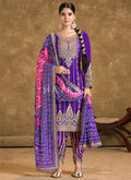 Violet Multi Embroidered Dhoti Style Suit