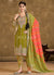 Lime Green Multi Embroidered Dhoti Style Suit