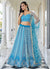 Sky Blue Embroidery Wedding Lehenga Choli