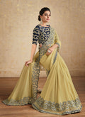 Yellow And Blue Wedding Saree In USA Australia