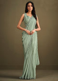 Sea Green Saree With Jacket In USA