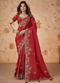 Bridal Red Embroidered Traditional Wedding Saree