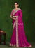 Magenta Pink Multi Embroidery Premium Silk Saree