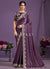 Deep Purple Embroidered Wedding Saree