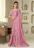 Soft Pink Sequence Embroidery Designer Silk Saree