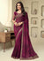 Wine Golden Sequence Embroidery Designer Silk Saree