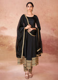 Black Golden Traditional Embroidery Anarkali Pant Suit