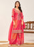 Crimson Multicoloured Embroidery Palazzo Style Suit