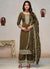 Olive Green Embroidery Pant Style Salwar Kameez Suit