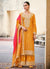 Yellow And Red Mirror Embroidery Bandhani Palazzo Suit