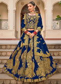 Royal Blue Cording Embroidery Wedding Lehenga Choli