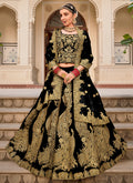 Black Cording Embroidery Wedding Lehenga Choli