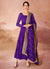 Violet Ruffled Anarkali Gown And Embroidered Dupatta